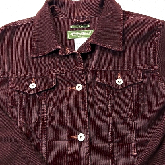 Eddie Bauer burgundy jacket, stretch, size L - Picture 2 of 7